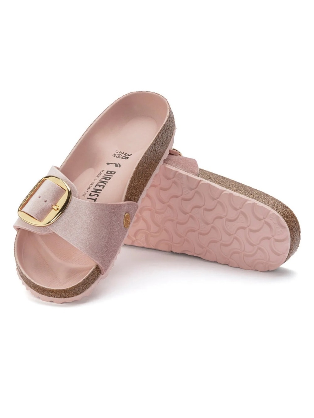 Birkenstock Madrid Big Buckle Rivet Logo Velvet Light Rose